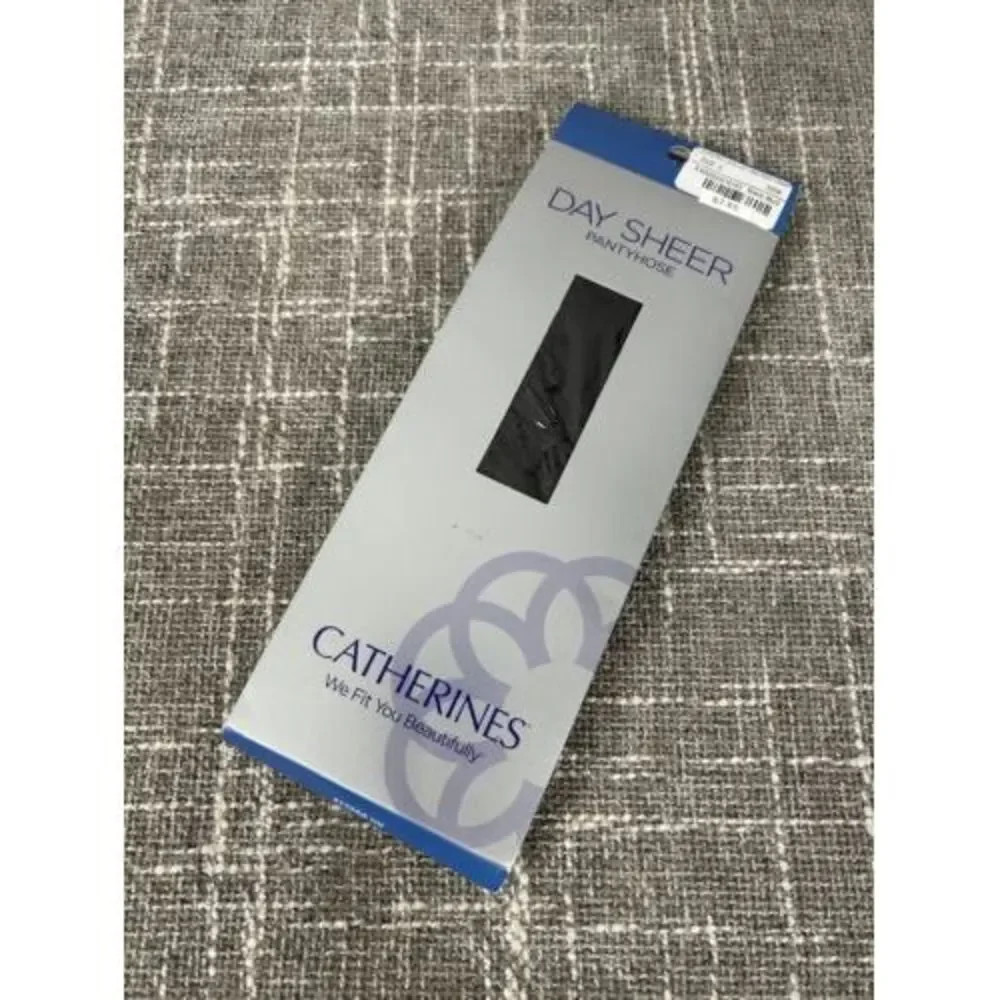 Catherine's Day Sheer Pantyhose Plus Size C Black New Up‎ to 6'0